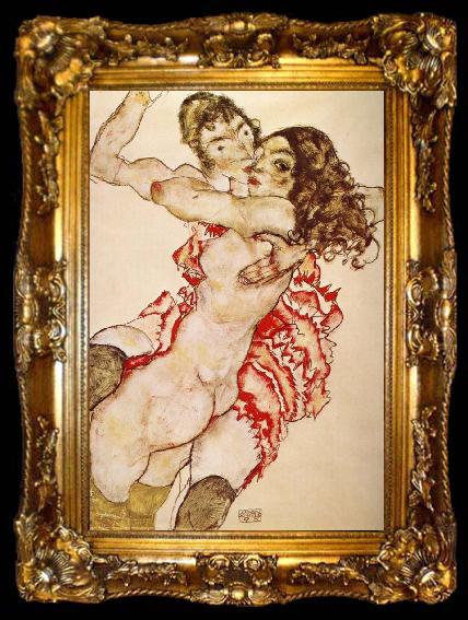 framed  Egon Schiele Two Girls Embracing Each other, ta009-2